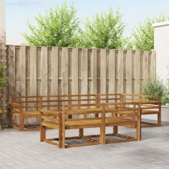 vidaXL Conjunto de sofás de exterior 7 pcs Natural Clearance