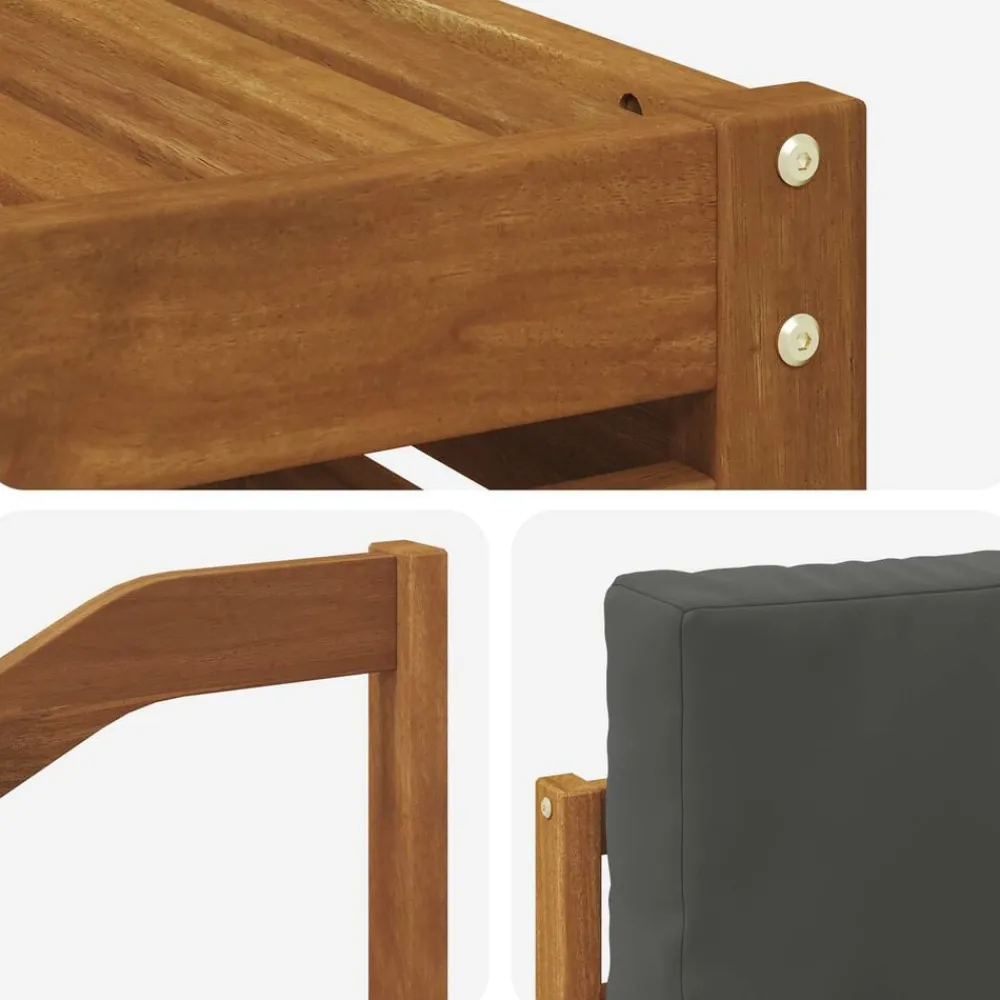 vidaXL Conjunto de sofás de exterior 8 pcs Natural y antracita Clearance