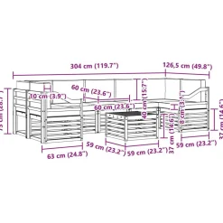 vidaXL Conjunto de sofás de exterior 8 pcs Natural y antracita Clearance