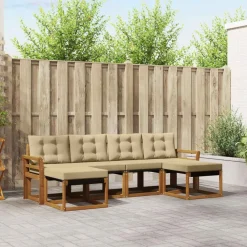 vidaXL Conjuntos De Muebles-Conjunto de sofás de exterior con cojín 6 pcs
