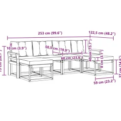 vidaXL Conjuntos De Muebles-Conjunto de sofás de exterior con cojín 6 pcs
