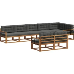 vidaXL Conjuntos De Muebles-Conjunto de sofás de exterior 8 pcs