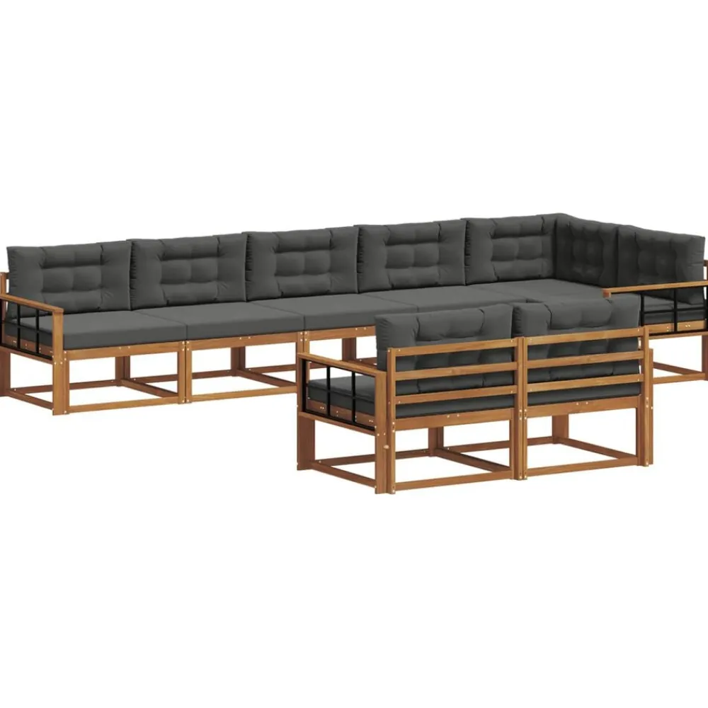 vidaXL Conjuntos De Muebles-Conjunto de sofás de exterior 8 pcs