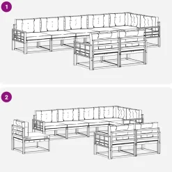vidaXL Conjuntos De Muebles-Conjunto de sofás de exterior 8 pcs