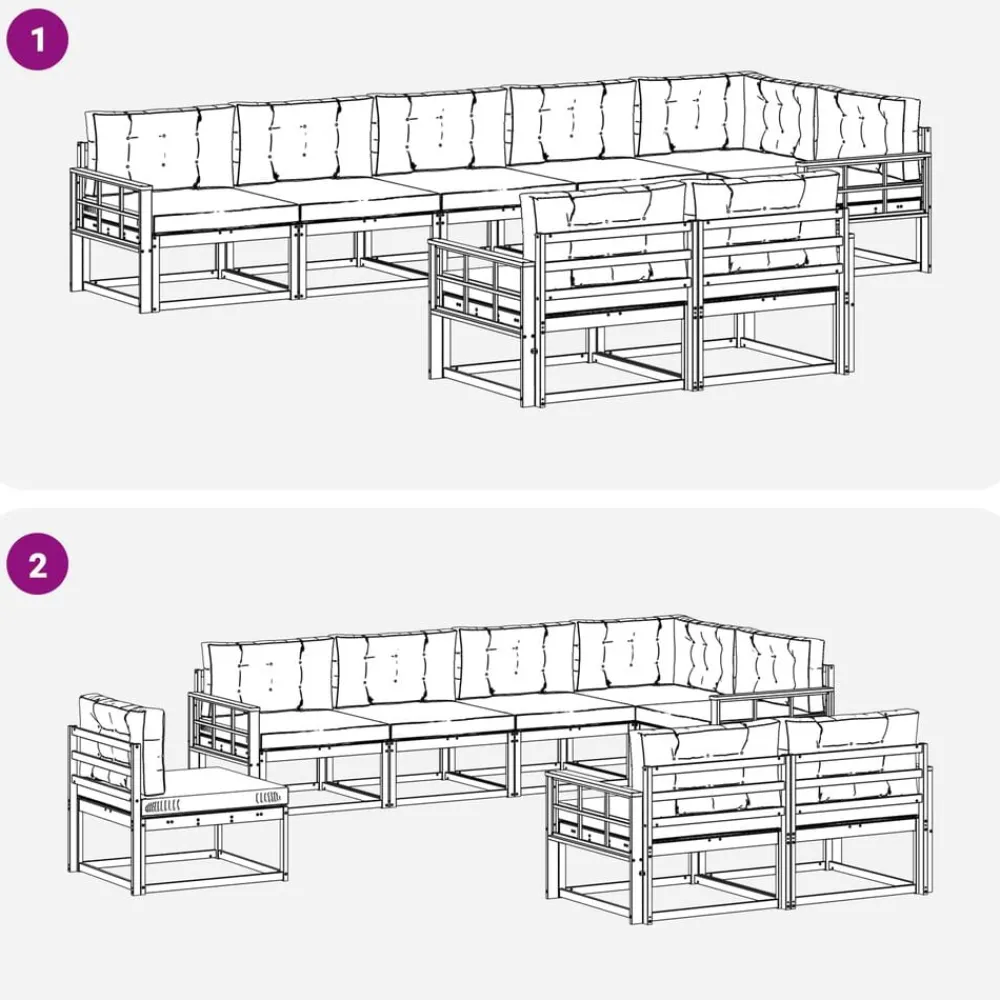vidaXL Conjuntos De Muebles-Conjunto de sofás de exterior 8 pcs