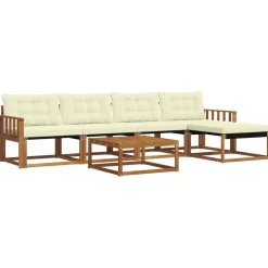vidaXL Conjuntos De Muebles-Conjunto de sofás de exterior con cojín 6 pcs