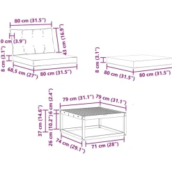 vidaXL Conjuntos De Muebles-Conjunto de sofás de exterior con cojín 6 pcs