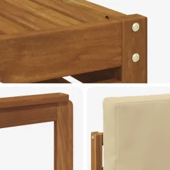 vidaXL Conjunto de sofás de exterior con cojín 8 pcs Natural y beige Best