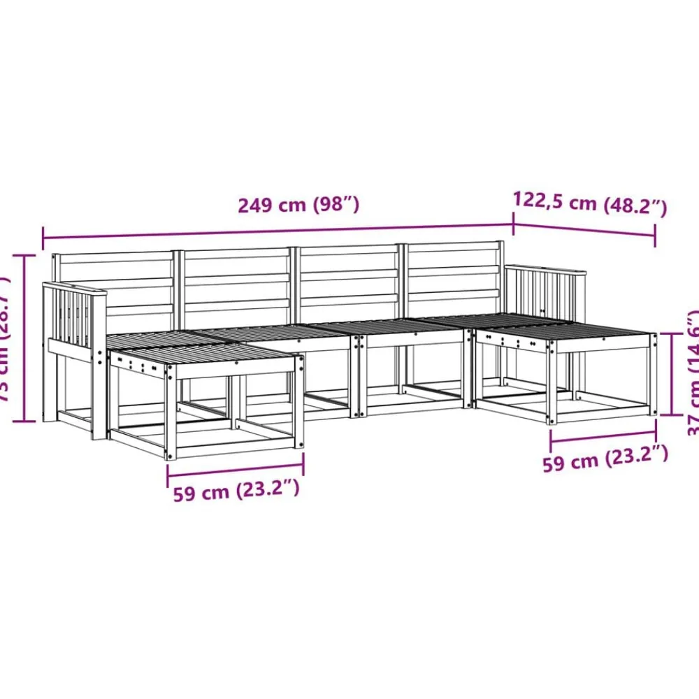 vidaXL Conjuntos De Muebles-Conjunto de sofás de exterior 6 pcs