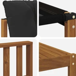 vidaXL Conjunto de sofás de exterior con cojín 8 pcs Natural y negro Sale