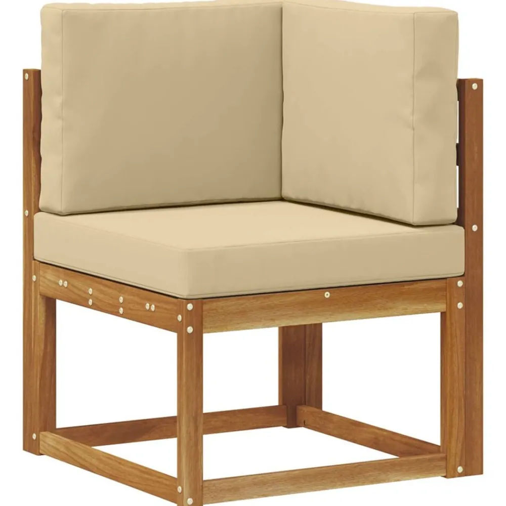 vidaXL Conjunto de sofás de exterior con cojín 8 pcs Natural y beige Discount