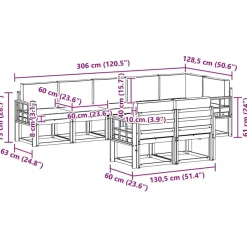 vidaXL Conjunto de sofás de exterior con cojín 8 pcs Natural y beige Discount