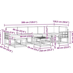 vidaXL Conjuntos De Muebles-Conjunto de sofás de exterior 8 pcs Gris Natural y Claro