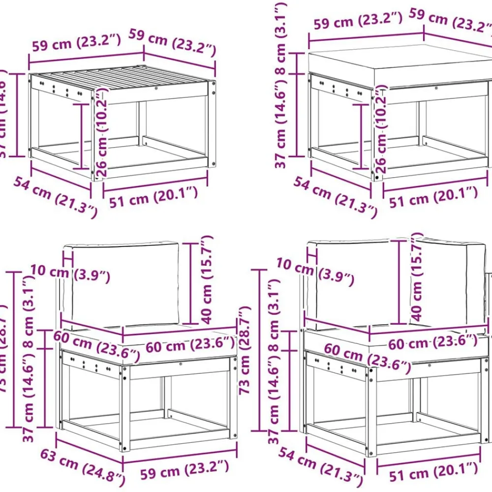 vidaXL Conjuntos De Muebles-Conjunto de sofás de exterior 8 pcs Gris Natural y Claro