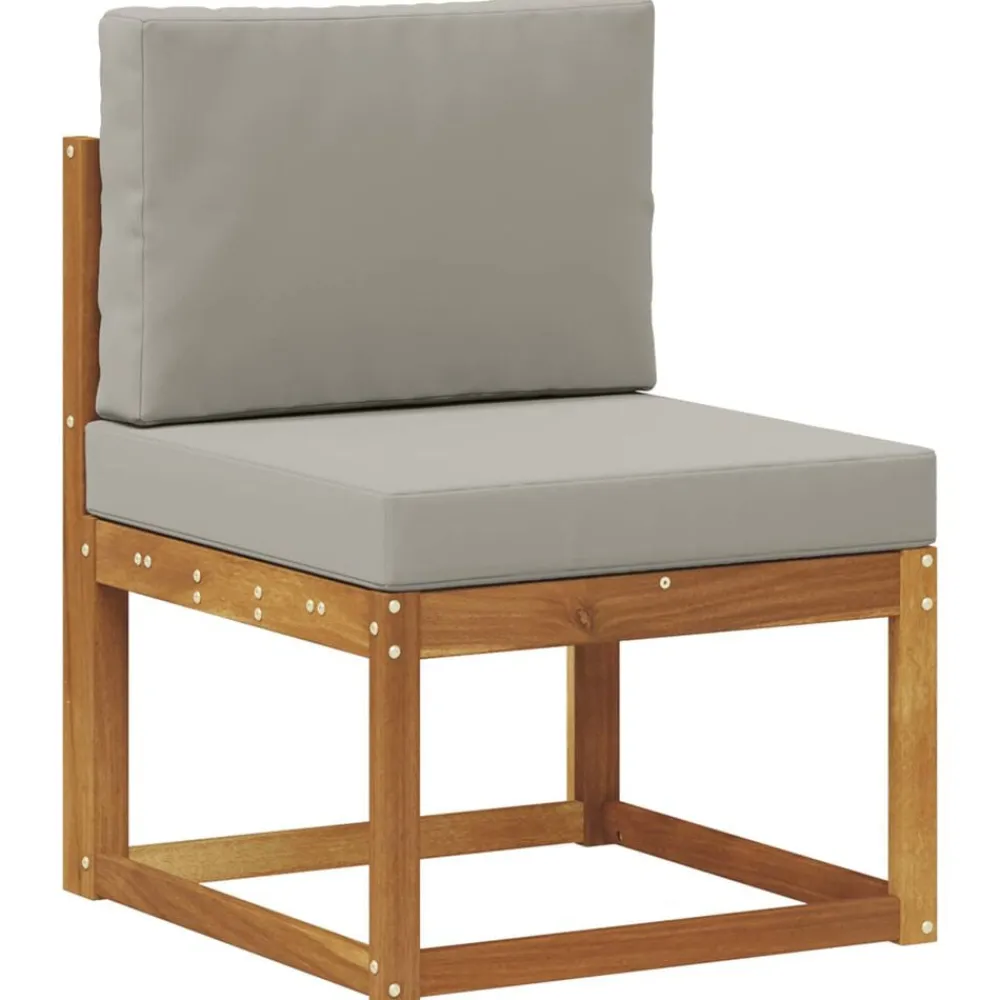 vidaXL Conjuntos De Muebles-Conjunto de sofás de exterior 8 pcs Gris Natural y Claro