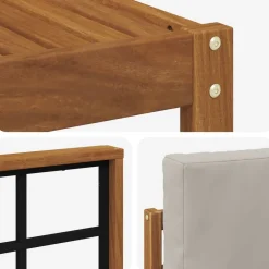 vidaXL Conjuntos De Muebles-Conjunto de sofás de exterior 8 pcs Gris Natural y Claro