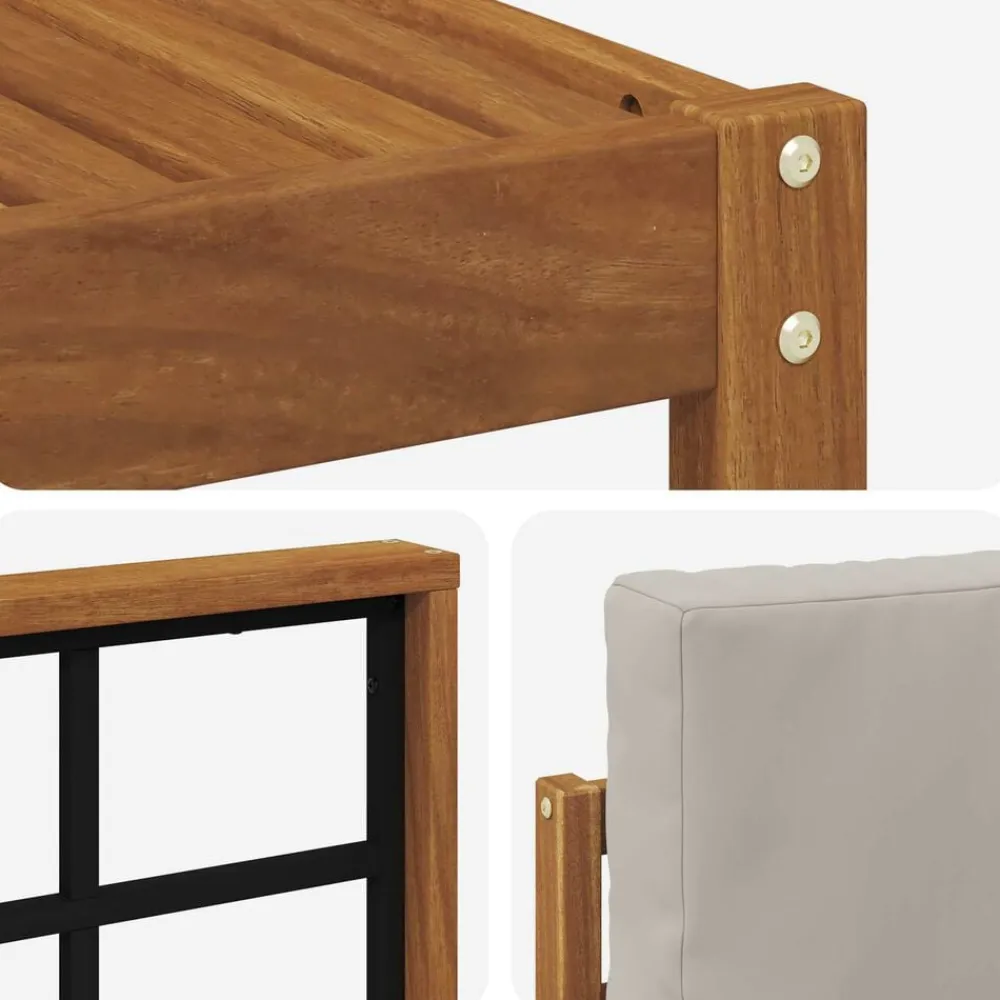 vidaXL Conjuntos De Muebles-Conjunto de sofás de exterior 8 pcs Gris Natural y Claro