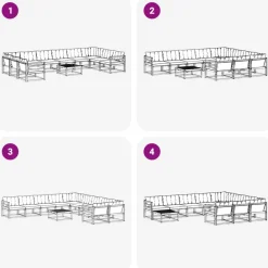 vidaXL Conjunto de sofás de exterior con cojín 11 pcs Natural y negro Outlet