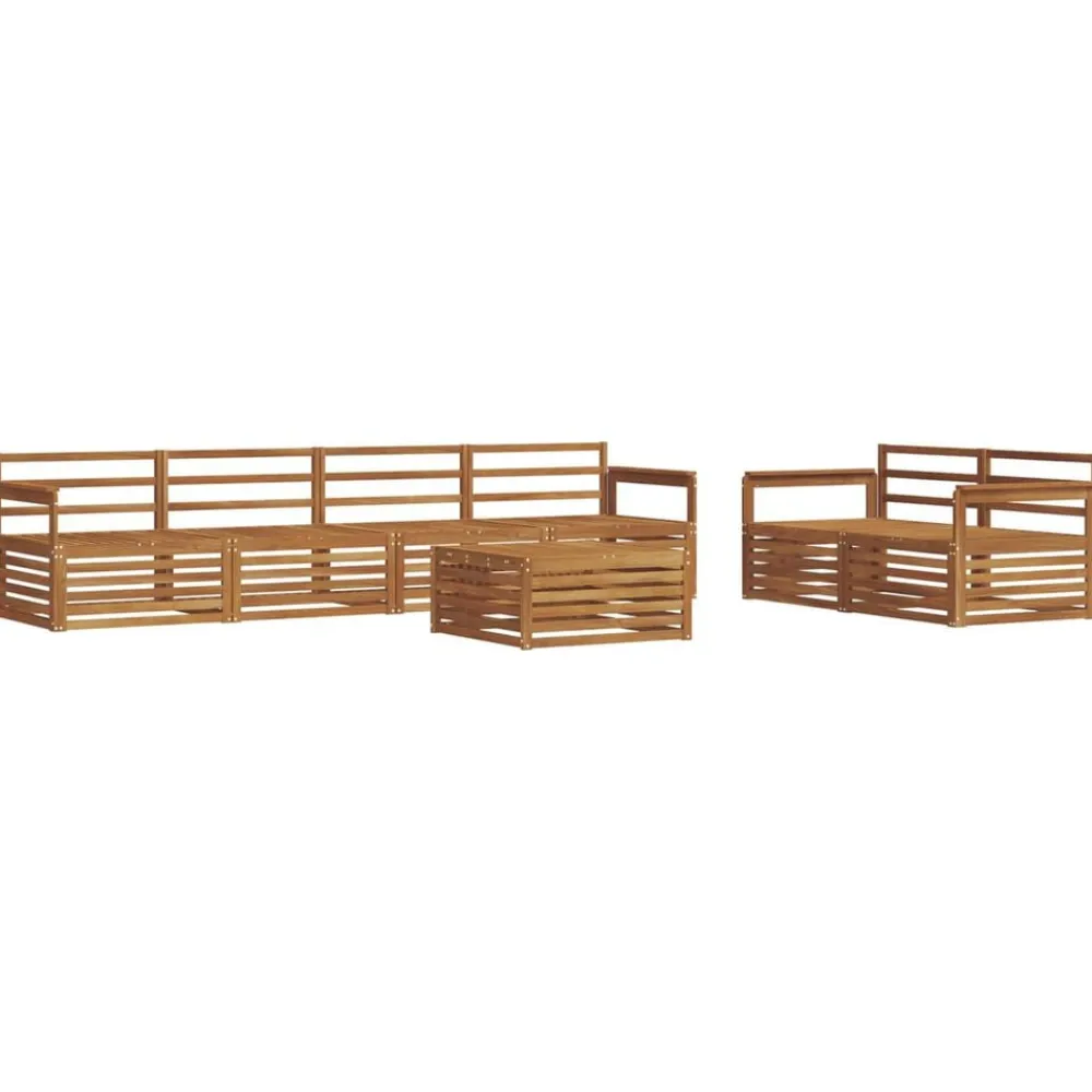 vidaXL Conjunto de sofás de exterior 7 pcs Natural Sale