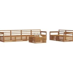 vidaXL Conjunto de sofás de exterior 7 pcs Natural Sale