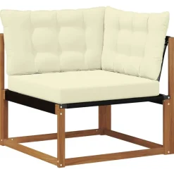 vidaXL Conjunto de sofás de exterior con cojín 5 pcs Natural y crema Clearance