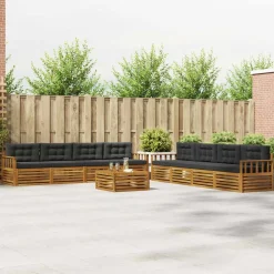 vidaXL Conjuntos De Muebles-Conjunto de sofás de exterior 9 pcs