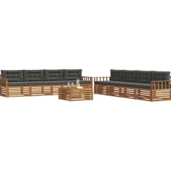 vidaXL Conjuntos De Muebles-Conjunto de sofás de exterior 9 pcs