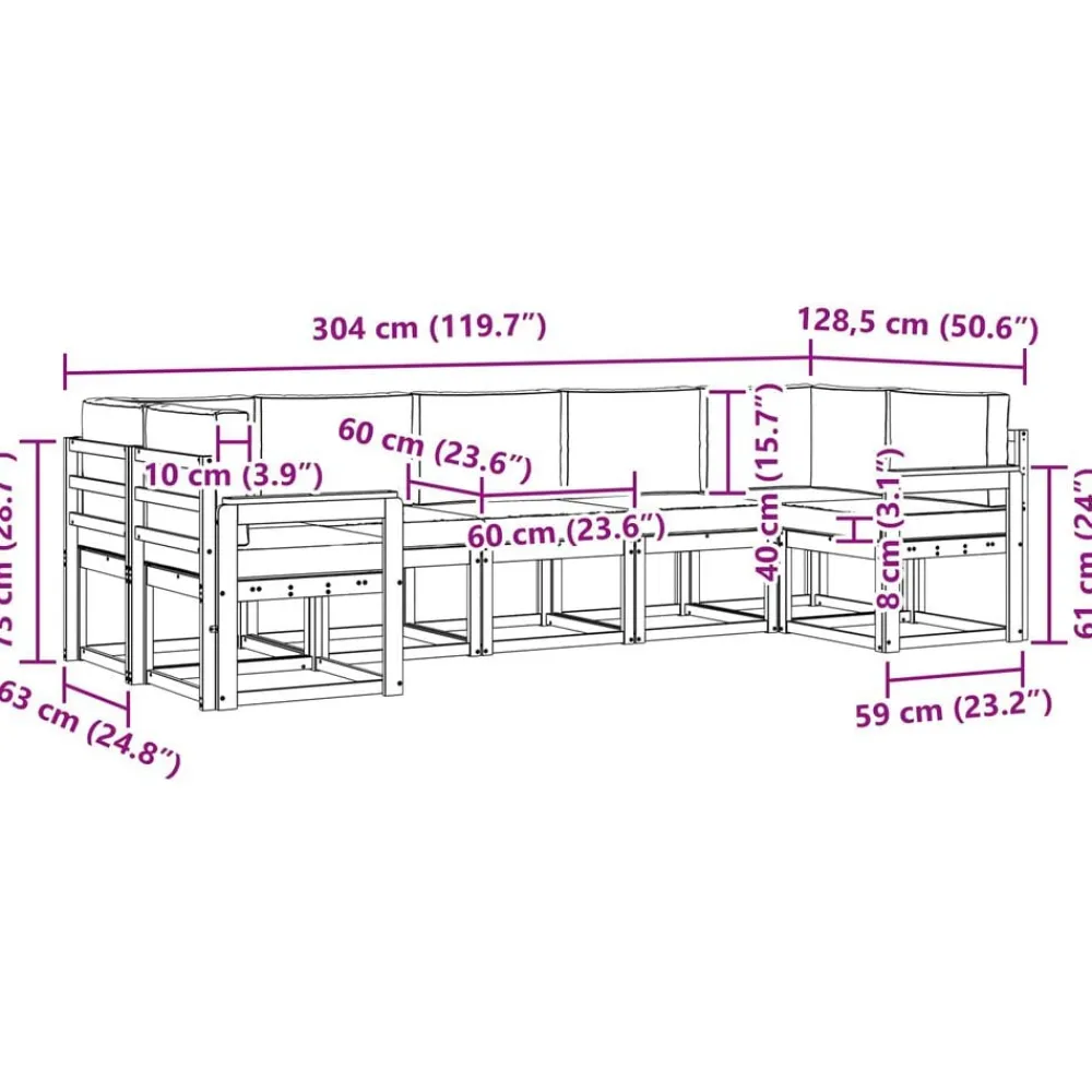 vidaXL Conjuntos De Muebles-Conjunto de sofás de exterior 7 pcs Gris Natural y Claro