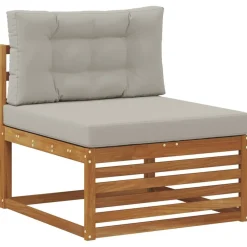vidaXL Conjuntos De Muebles-Conjunto de sofás de exterior 6 pcs Gris Natural y Claro