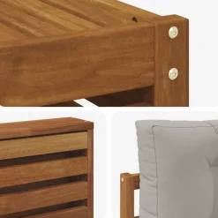 vidaXL Conjuntos De Muebles-Conjunto de sofás de exterior 6 pcs Gris Natural y Claro