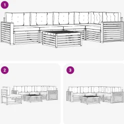 vidaXL Conjuntos De Muebles-Conjunto de sofás de exterior 6 pcs Gris Natural y Claro