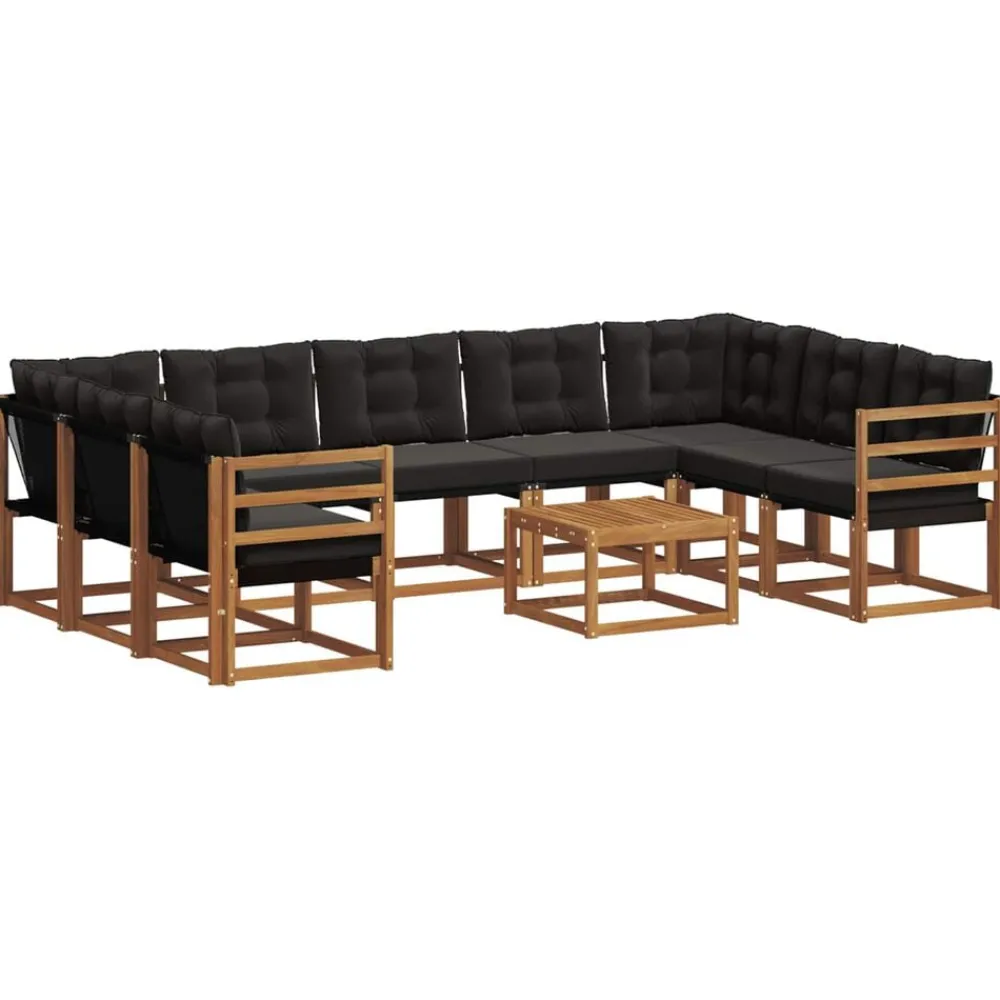 vidaXL Conjuntos De Muebles-Conjunto de sofás de exterior con cojín 10 pcs