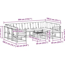 vidaXL Conjuntos De Muebles-Conjunto de sofás de exterior con cojín 10 pcs