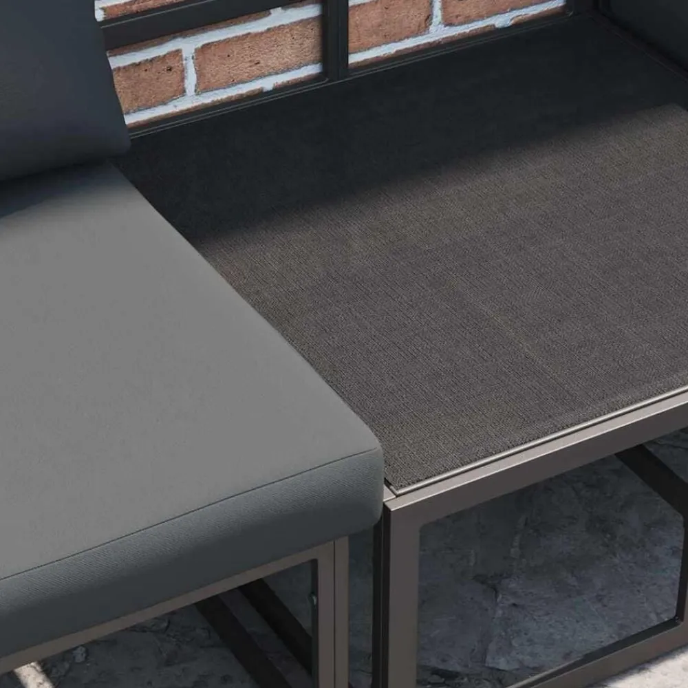 vidaXL Muebles De Jardín-Conjunto de sofás de jardín 13 pcs Negro Metal