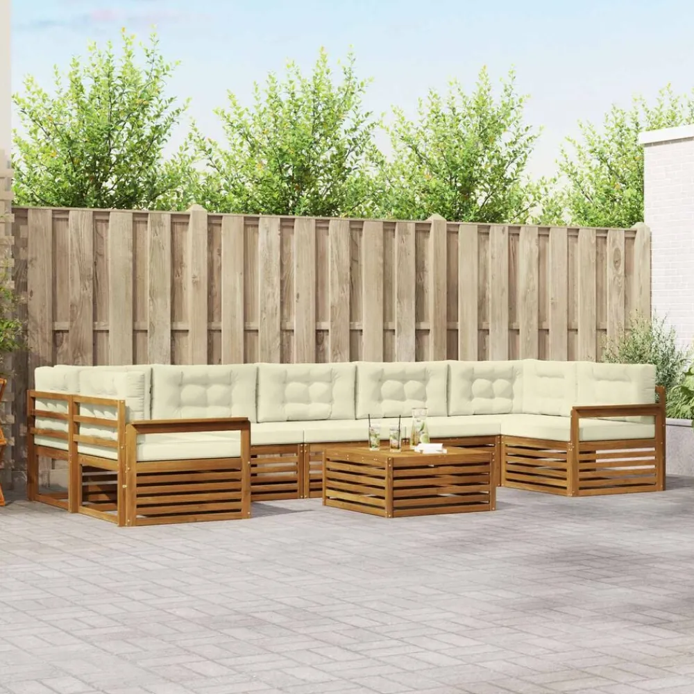 vidaXL Conjuntos De Muebles-Conjunto de sofás de exterior con cojín 8 pcs