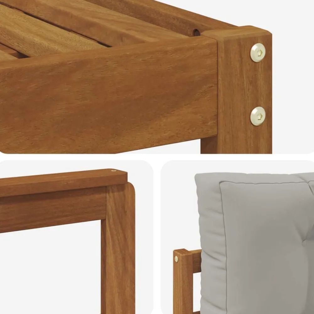 vidaXL Conjuntos De Muebles-Conjunto de sofás de exterior 11 pcs Gris Natural y Claro