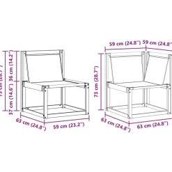 vidaXL Conjunto de sofás de exterior con cojín 7 pcs Natural y Crema Discount