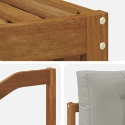 vidaXL Conjuntos De Muebles-Conjunto de sofás de exterior 5 pcs Gris Natural y Claro