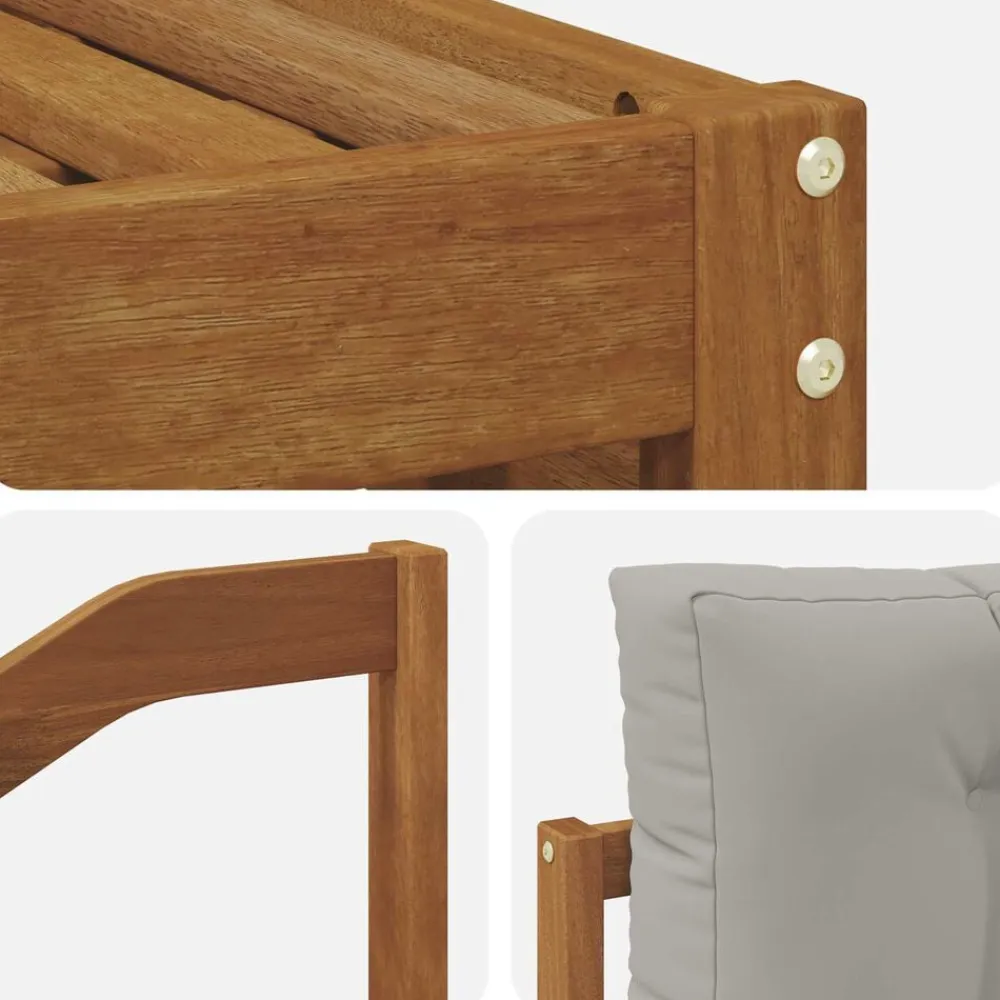 vidaXL Conjuntos De Muebles-Conjunto de sofás de exterior 5 pcs Gris Natural y Claro