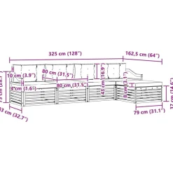 vidaXL Conjuntos De Muebles-Conjunto de sofás de exterior 5 pcs Gris Natural y Claro