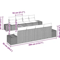vidaXL Conjunto de sofás de jardín 9 pcs ratán sintético Negro Online
