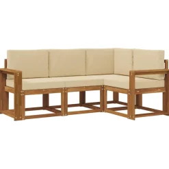 vidaXL Conjuntos De Muebles-Conjunto de sofás de exterior con cojín 4 pcs