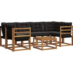 vidaXL Conjuntos De Muebles-Conjunto de sofás de exterior con cojín 7 pcs