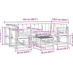 vidaXL Conjuntos De Muebles-Conjunto de sofás de exterior con cojín 7 pcs