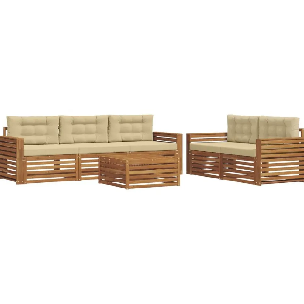 vidaXL Conjuntos De Muebles-Conjunto de sofás de exterior con cojín 6 pcs