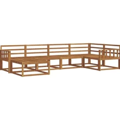 vidaXL Conjunto de sofás de exterior 6 pcs Natural Hot