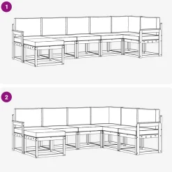 vidaXL Conjuntos De Muebles-Conjunto de sofás de exterior 7 pcs