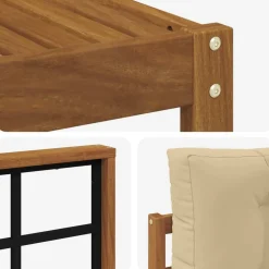 vidaXL Conjuntos De Muebles-Conjunto de sofás de exterior con cojín 6 pcs