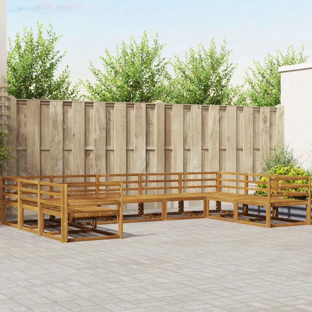 vidaXL Conjuntos De Muebles-Conjunto de sofás de exterior 9 pcs