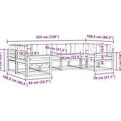 vidaXL Conjunto de sofás de exterior 6 pcs Natural y antracita